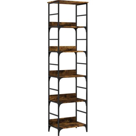 Libreria Armadio per Libri Rovere Fumo 50x33x188,5 cm in Legno Multistrato (1/4)