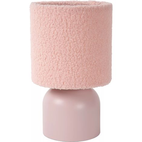 Lampada da tavolo rosa in cotone E14 Woolly Lucide 28cm (1/5)
