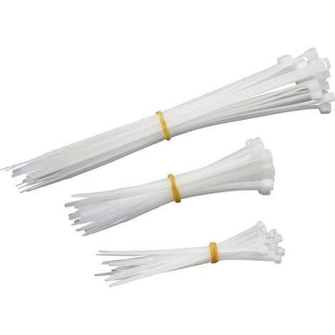 Assortiment de 75 Serre-câbles Blanc Différentes Tailles 90/120/190 mm Nylon Solide Indéformable Set de Serre-câbles pour frettes connecteurs de câbles 1746500 (1/5)