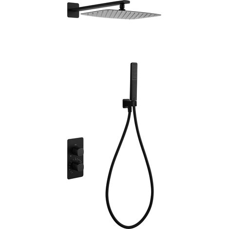 Set doccia termostatico incasso Toscana finitura nero opaco [ IMEX® ] (1/4)