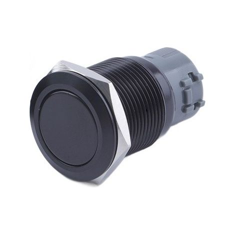Pulsador monoestable SIN LED negro antivandálico 250V 5A 19x38MM (1/2)