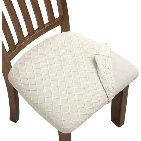 Lot de 6 housses de chaise en jacquard extensible, protection anti-poussière pour salle à manger et salon (1/3)