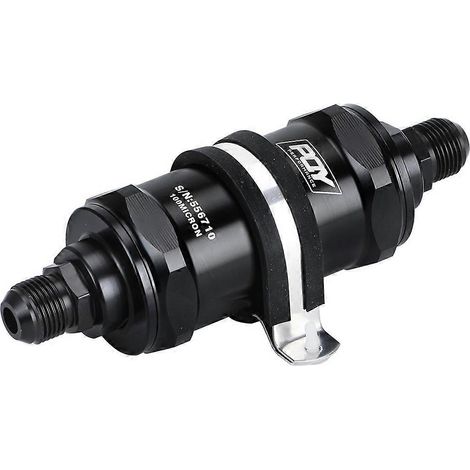 Universeller schwarzer AN10 Inline-Kraftstofffilter für E85 Ethanol mit 100 µm (0,1 mm) Edelstahl-Filterelement (1/5)