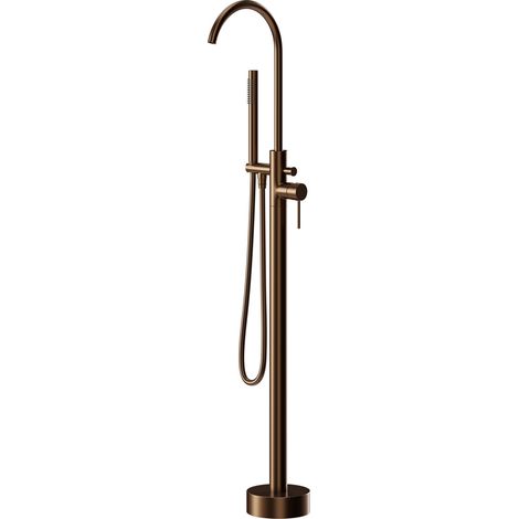 Colore Round Brushed Bronze Freestanding Bath Shower Mixer Tap (1/5)