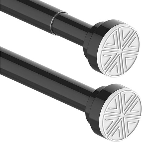 Barre rideau extensible - 1 pièce - Acier inoxydable noir - Sans perçage antidérapant - Douche armoire fenêtre - 69 à 90 cm (1/5)