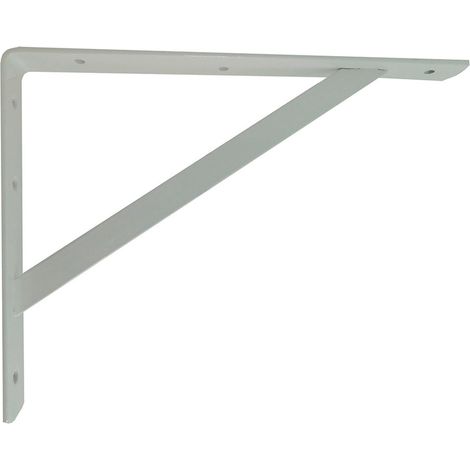 Staffa rinforzata "PLM04" 25x20x3 cm in acciaio bianco (1/2)