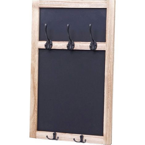 [NON UTILIZZATO] Lavagna da parete HHG-937 con ganci decorativa 55x34cm, naturale