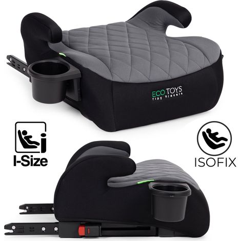 Asiento elevador para coche ISOFIX con portavasos, 125-150 cm (1/5)