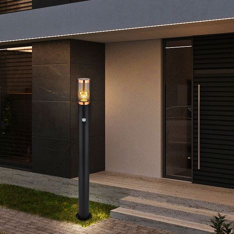 Lampada da terra illuminazione da esterno Lampada da terra fumè rame esterno con rilevatore di movimento giardino acciaio inox, plastica, 1x E27, DxH 7,6x110 cm (1/5)