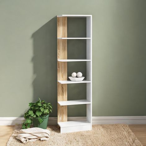 Bibliothèque blanc en bois 45 x 21 x 170 cm (1/5)