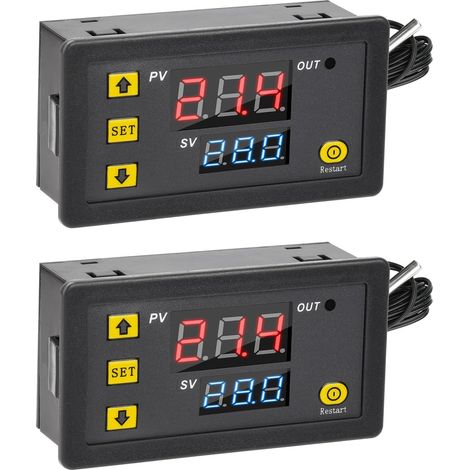 2 Pièces Régulateur de température, W3230 DC 12V 20A Numérique Contrôleur De Température Affichage LED avec Sonde de Capteurs NTC 10 K de -50 ℃ à 110 ℃ (1/5)