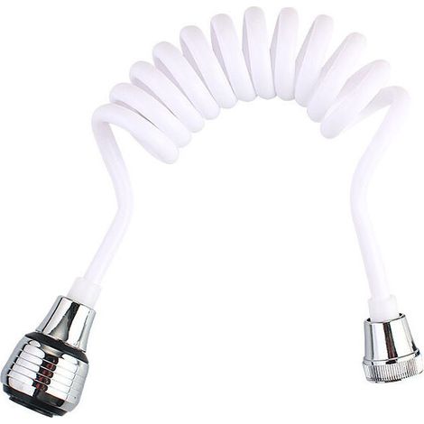 Prolunga per rubinetto, doccetta estraibile per rubinetto del lavello, rubinetto da cucina domestico estensibile, rubinetto aeratore portatile retrattile, testina per rubinetto del lavello (bianca)