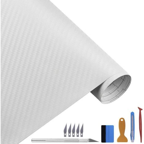 3D Carbonfolie weiß blasenfrei mit Werkzeug 100x300cm (1/5)