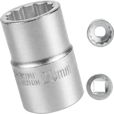 Douille 23mm 3/4" 12 pans, Douille pour clé 3/4 23mm pour clé CR-MO (1/5)