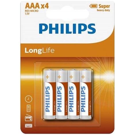 Piles Philips LongLife AAA (4 pièces) (1/5)