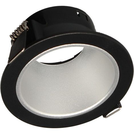 Bisel fijo NAXOS Ø88 IP20 para lámpara Ø50, Negro&Plata ARLUX LIGHTING