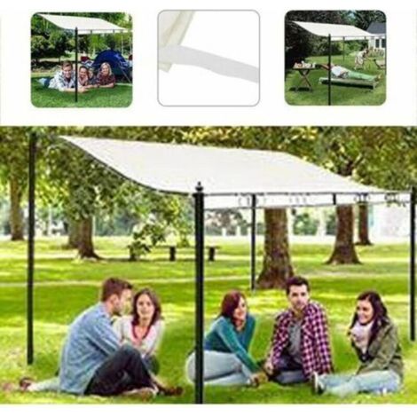 Toile de Toit de Rechange pour Pavillon Tonnelle - 300D Toile Imperméable Tente Auvent Haut Toit Soleil Tente Tissu 3mx2.6m (1/4)