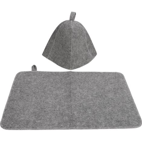 Bonnet de sauna en feutre absorbant, coussin de sauna portable, couvre-chef de bain pour homme et femme, lot de 2 pièces. (1/5)