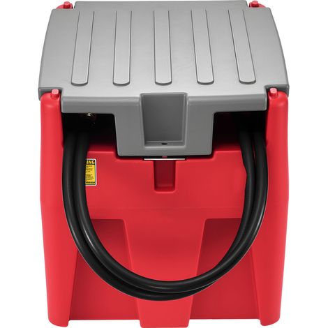 Mophorn Serbatoio Portatile per Diesel da 220 Litri con Pompa Elettrica 12 V, Portata 10,6 GPM e Tubo in Gomma da 3,9 m, Rosso (1/5)
