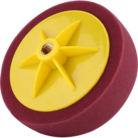 Set mit 3 weinroten Schwammpads, 15 cm, zum Polieren und Wachsen von Autos, geeignet für Poliermaschinen (1/5)