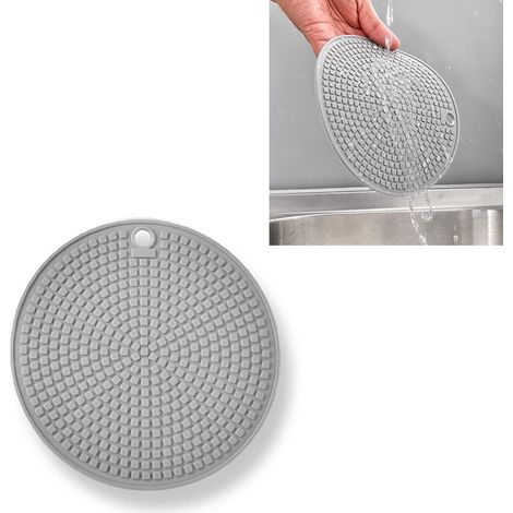 Sets de table ronds en silicone, isolants thermiques et antidérapants, pour la cuisine, la table à manger et les plans de travail. (1/5)