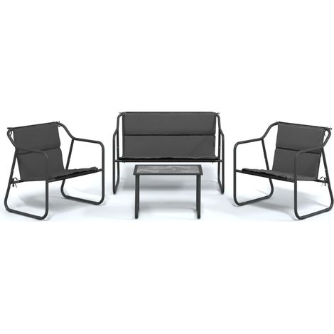 Maison Exclusive - Set Salotto da Giardino 4 pz con Cuscini in Acciaio Antracite