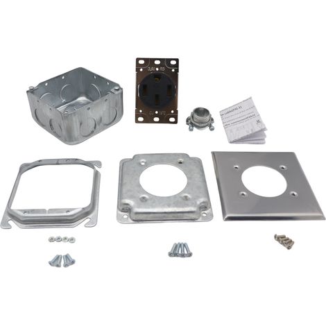Prise de courant NEMA 14-50R 50A, prise électrique à 4 broches pour chargement RV EV, montage en surface ou encastré (1/5)