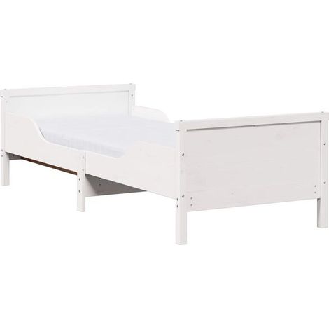 Cadre de lit blanc avec matelas extensible, 80 x 200 cm (1/5)