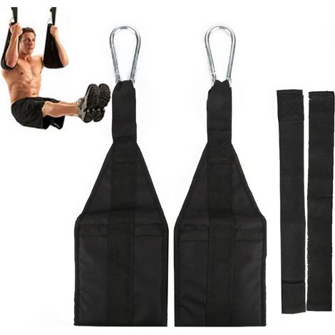 Bauchtrainer-Schlaufen für Klimmzugstange mit gepolsterten Armschlaufen und Karabinerhaken bis 150 kg – Bauchmuskeltrainer – Core-Schlaufen (1/5)