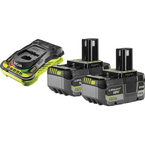 Pack énergie 18V ONE+ : Chargeur rapide RC18150 + 2 Batteries RB1850XG 5,0Ah RYOBI (1/3)