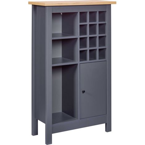 Cantinetta Antracite in rovere Porta Bottiglie 76,8x33x124,4 cm