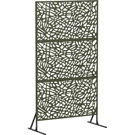 Écran de confidentialité 100 x 50 x 180 cm Acier Vert olive vidaXL (1/5)