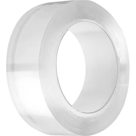 Ruban Adhésif Double Face Transparent avec Fixation Forte, Lavable et Réutilisable pour Articles Antidérapants, Non Amovible (1/5)
