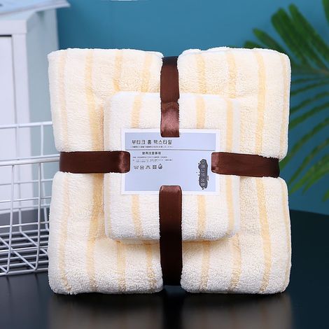 Serviette De Bain - Serviette Visage - 100 % Coton - Absorption Élevée - Pour Salle De Bain Gym Plage Spa - Lot De 2 Pièces (1 Serviette De Bain 70x140 cm + 1 Serviette Visage 35x75 cm) (1/3)