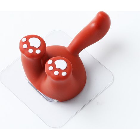 Porte-brosse à dents amusant avec autocollants non marquants en forme de queue d'animal de dessin animé (1 pièce) (1/3)