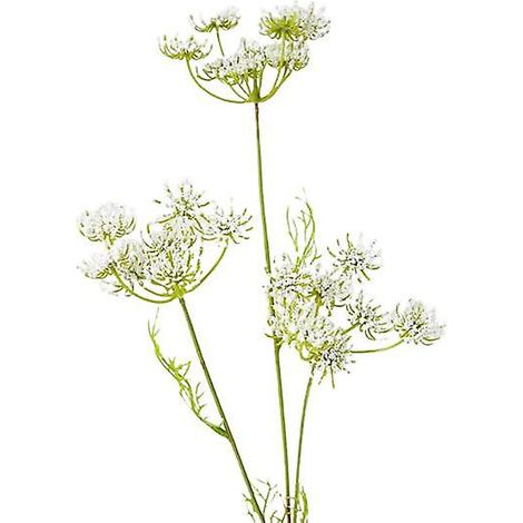 Fleur artificielle en dentelle exquise à 3 fourches, ne se fane pas, belle fleur artificielle en dentelle avec feuilles vertesblanc (1/5)
