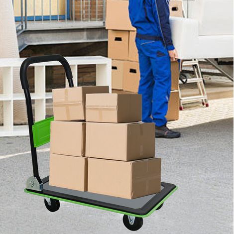 Carro plataforma plegable 150 kg acero verde OKMYHOME (1/5)