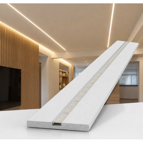 Kit 5 Profili in Alluminio da Incasso per Cartongesso 200 cm con Cover Satinata Profilo per Strisce LED larghezza interna 12 mm (1/4)