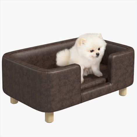 Couchage pour chien canapé avec coussin moelleux et pieds en bois (1/5)