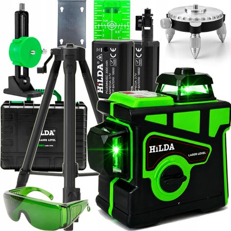 Niveau laser autonivelant 3D Hilda, laser en croix + trépied 160 cm (1/5)