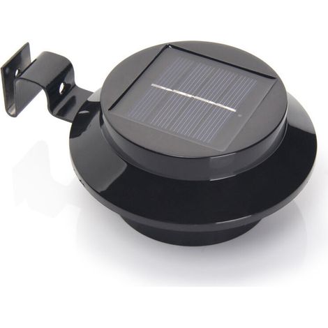 Lot de lampes solaires pour gouttières, lampes solaires d'extérieur avec support réglable, pour clôture, jardin, mur, cour (noir, lumière chaude) KLB-AquaForge