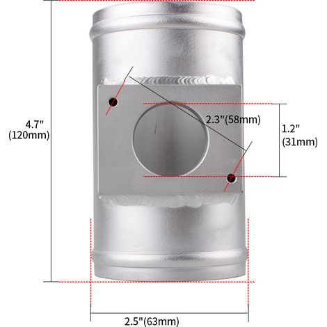 Kfz-Ersatzteile: Flanschhalterung für Luftansaugsensor des Luftmengenmessers Lancer EX - 2,5 Zoll (63 mm) (1/4)