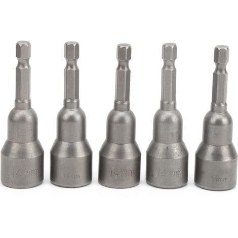 Set de 5 Embouts de Visseuse Magnétiques en Acier Chrome Vanadium, Aimant Puissant, Foret à Visser 65mmx1/4x14.0 (1/5)