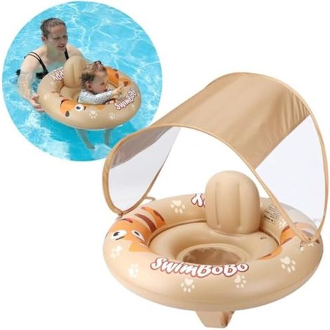 Flotteur de baignade gonflable pour bébé avec siège sécurisé et auvent, 6-36 mois (1/5)