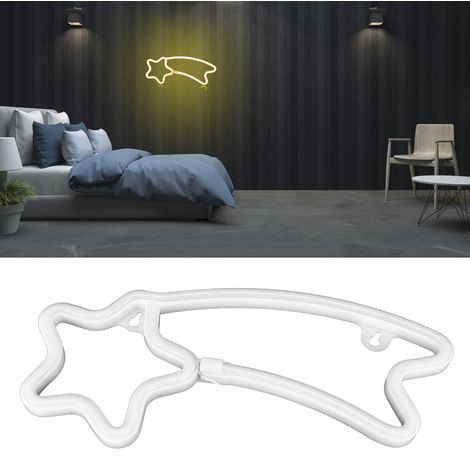 Enseigne lumineuse LED néon en forme de météore - Décoration pour demande en mariage, mariage, anniversaire, fête - Lumière chaude (1/5)