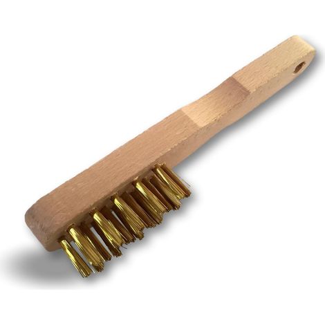 Brosse métallique à bougie  Manche ergonomique bois - A l'unité - Laiton (1/5)
