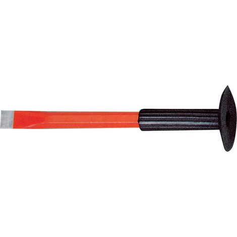scalpello per muratore in acciaio con paramanocm 30 punta piatta a taglio (1/2)