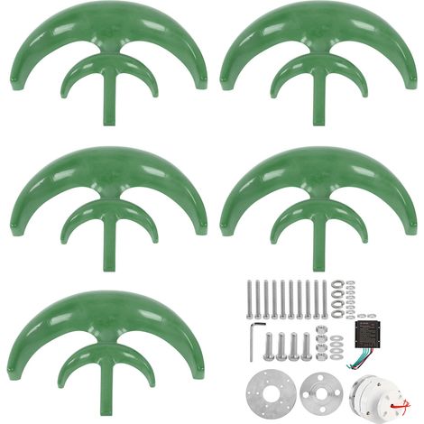 Éolienne Double Couche 1200W 48V Générateur 5 Pales Lanterne Verte Kit Turbine Éolienne pour Jardin Industriel (1/5)