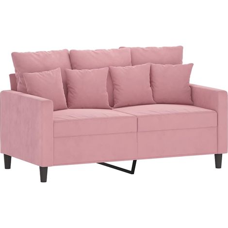 Canapé  Sofa à 2 places Rose 120 cm Velours