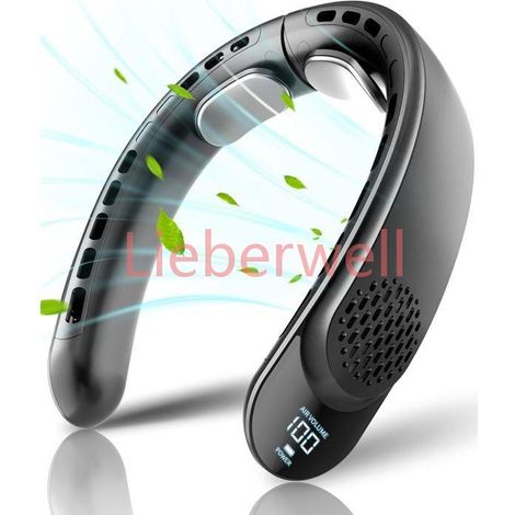 Ventilateur de cou portable , Belle commode , Affichage LED , 3 vitesses de ventilation , Batterie 4000 mAh (1/4)
